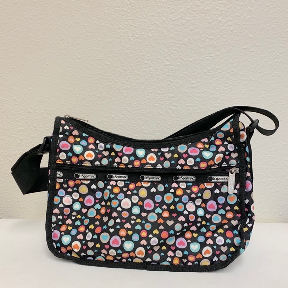 Lesportsac Bags Pop Hearts Rainbow Colors Hobo Nylon Shoulder Bag Poshmark